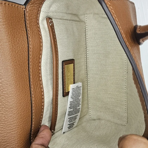 Lauren Ralph Lauren Pebbled Leather Small Tanner SatchelTan - Picture 5 of 5